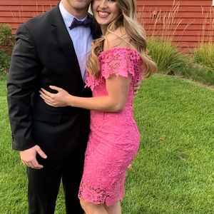 Paper Dolls Bardot Lace Pencil Dress